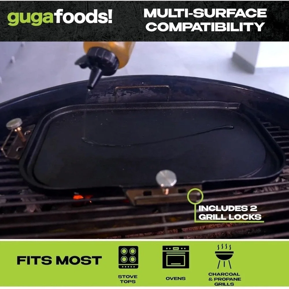 Guga Foods‎ Ultimate Griddle Kit Set. NWT. Grill locks. 2 Spatulas. Griddle.